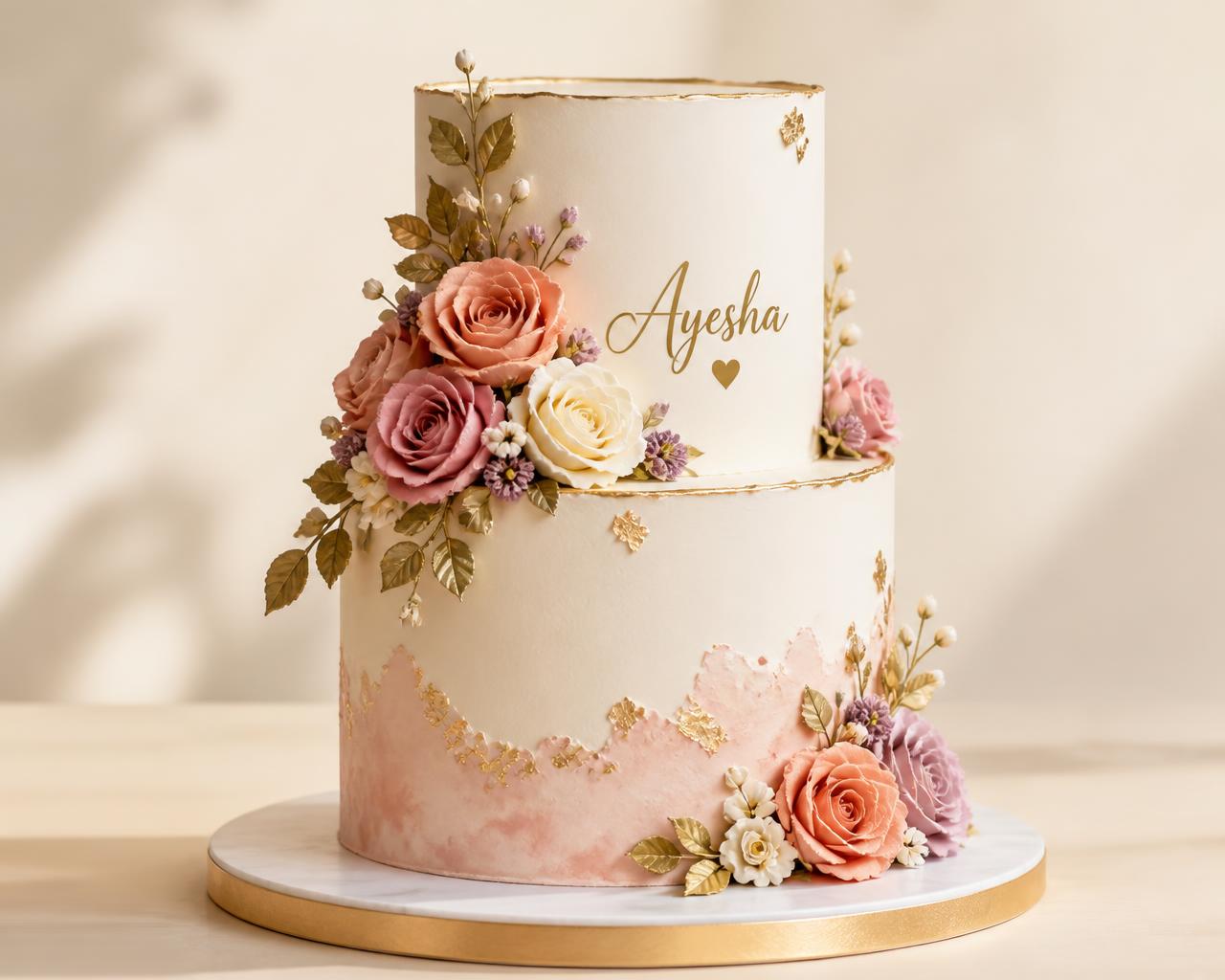 Two-tier custom celebration cake